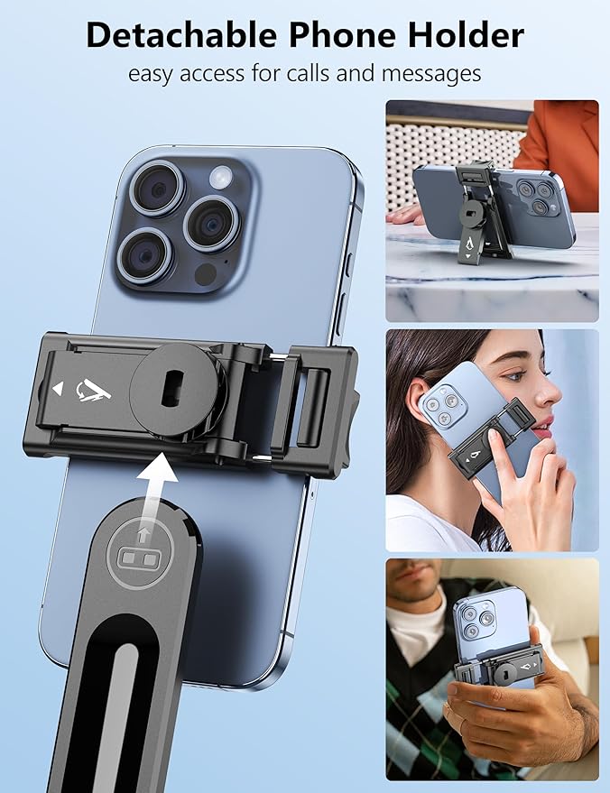 70'' Automatic Tripod, Extendable Selfie Stick Phone with Magnetic Remote & 1/4" Screw Camera Tripod Lightweight Travel Tripod for Cell Phone Compatible with iPhone 16/15/14/13/12/Android