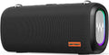 Vibe Pro Outdoor Bluetooth Speaker, 80W Peak Loud Portable Wireless Speaker, Waterproof IPX65, Deep Bass, RGB Lights, Studio Quality Sound Powered by Waves Audio, Party & Pool Ready (Black)