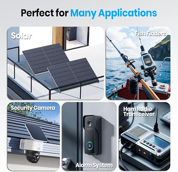 12V 7AH LiFePO4 Battery, Built-in 7A BMS, 5000+ Deep Cycles Rechargeable Lithium Battery, Lithium Iron Phosphate Battery for Fish Finder, Alarm System, Lighting, Small UPS