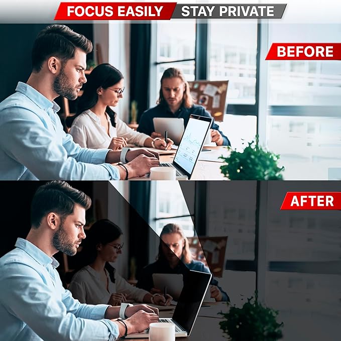VINTEZ 15.6 Inch 16:9 Privacy Screen for Computer Monitor and Laptop - Anti Glare Protector Film Blue Light Filter Eye Protection - Computer Screen Privacy Shield, [1 Pack]