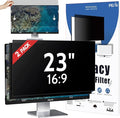 [2 Pack] 23 Inch Privacy Screen for Computer Monitor 16:9 Aspect Ratio, Eye Protection Anti Blue Light Glare Shield, 23inch Removable Black Blackout Anti Spy Desktop Security Private Filter
