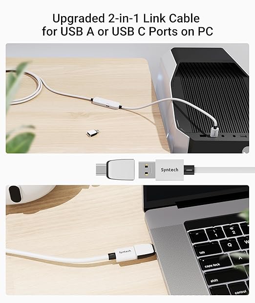 Syntech Link Cable with Charging 20FT Compatible with Oculus/Meta Quest 3S/3 Accessories, Quest2/Pro, Pico4, Next-Gen VR Cable with USB 3.0 A to C Adapter for SteamVR, Charge & Link Simultaneously
