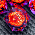 ARUOHHA DND Resin Dice Gazes Eye Dice Purple Red Liquid Core Flaming RPG Sharp Edged Dice Set with Gift Box, Polyhedral D and D Dice Set Compatible with Dungeons Dragons Role Playing Game D20 D6