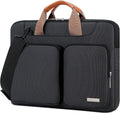 Lacdo 360° Protective Laptop Shoulder Bag, 14 inch Computer Bag for 14 inch New MacBook Pro M4/M3/M2/M1 Chips Pro Max A3112 A3401 A3185 A2918 A2992 A2779 A2442 2024-2021 Computer Messenger Bag, Black