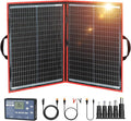 DOKIO 100W Portable Foldable Solar Panel Kit (19x26in, 5.3lb), with Separate Controller and Dual USB, Monocrystalline Charger for 12V Batteries & Power Stations, RV Camping Trailer Emergency Backup