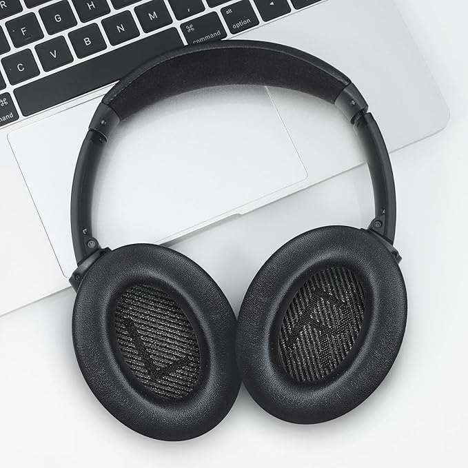 Headphones Replacement Ear Pads, Protein Leather earpad Cushions for Bose AE2/QC15/QC25 Headphones, Replacement Earpads, Softer Memory Foam - Black