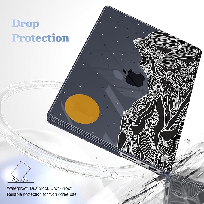 for MacBook Pro 16 inch Case 2021 2022 2023 2024 Release A3186 A3403 M4 A2991 M3 A2780 M2 A2485 M1 Pro/Max, Hard Shell Case with Screen Protector & Keyboard Cover, Mountain