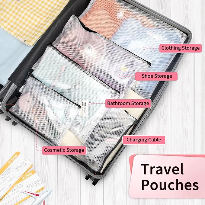 Umriox Zipper Pencil Pouches, 9.2 x 4.7 in (Black, 12 Pack), Pencil Pouches Bulk, Clear Pencil Pouch for Office Supplies Cosmetics Travel Accessories