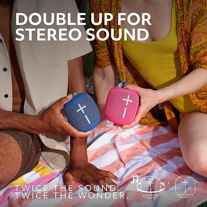 Ultimate Ears WONDERBOOM 4 Outdoor Speakers Bluetooth Waterproof with Big Bass & 360-Degree Sound, Dustproof Floating Wireless Speaker, 131ft Range - Blue