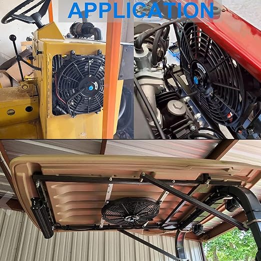 7 Inch Universal Slim Fan Push Pull Electric Radiator Cooling Fan 12V 80W Mount Kit Black Set of 2