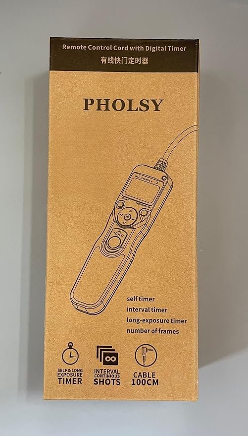 PHOLSY S8 Timer Remote Control Cable with Intervalometer for Sony a1 a9 a9m2 a7 a7M2 a7M3 7RM2 a7RM4 a7S a7SM3 a7SM2 a3500 a6600 a6500 a6100 RX100M5 RX100M6 RX100M7 HX99 HX90 HX350 HX400
