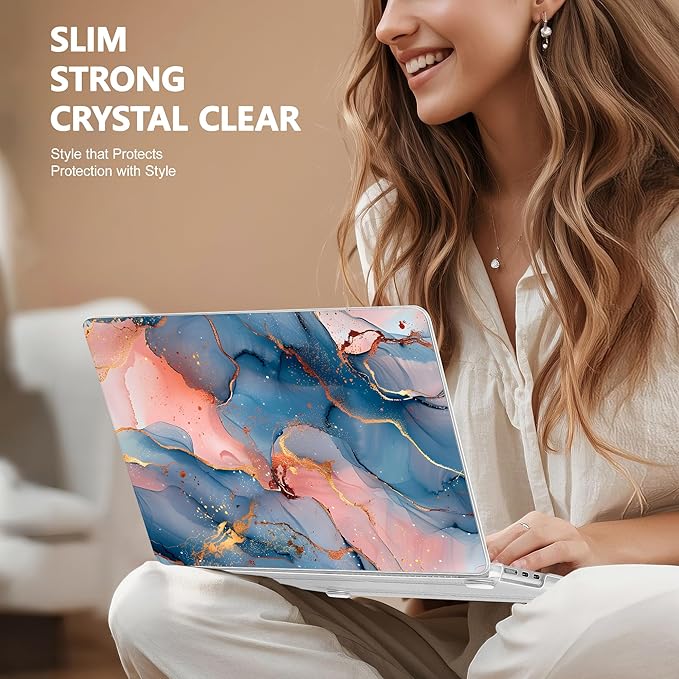Case for MacBook Air 15 Inch 2025 2024 2023 Release M4 A3241 M3 A3114 M2 A2941, Hard Shell with Screen Protector & Keyboard Cover, Compatible with Touch ID, Abstract Art P492