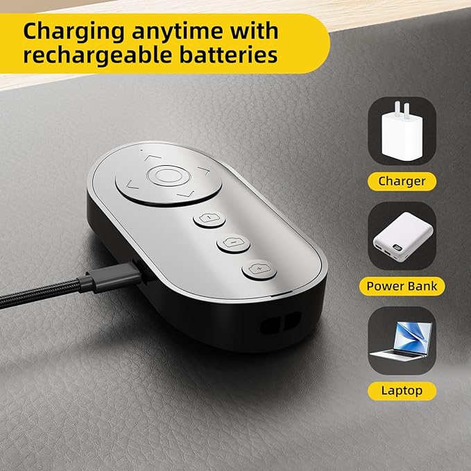 Bluetooth Camera Remote Shutter with Zoom and Front/Rear Camera Switch for Photo and Vlogging,Cllphone Remote Clicker for iOS & Android Smartphone, Wireless Video Scrolling for Tiktok