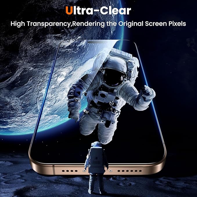 UniqueMe for iPhone 16 Pro Screen Protector - [Military Grade Shatterproof & 9H+ Hardness] Screen Protector 16 Pro Tempered Glass Full Coverage Protection, Easy Installation, 2 Packs