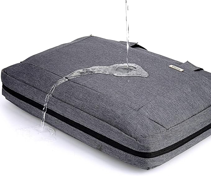 Voova Laptop Bag Case 17 17.3 Inch Computer Sleeve Messenger Bag with Shoulder Strap Expandable Waterproof Large Capacity Business Briefcase for Work Travel Fit 17-18” Laptop, Men Women, Gray