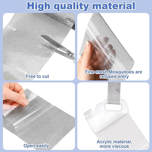 Extra Wide 12 inch x 20 ft Window Screen Tape Mesh Repair Strong Adhesive Waterproof Fiberglass Screen Repair Kit Patch for Window Door Tears Holes(Black)
