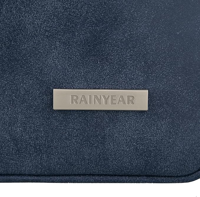 RAINYEAR 13 Inch Laptop Sleeve PU Suede Leather Case Water Resistant Cover Carrying Bag Compatible with 13.3" MacBook Air/Pro A3113 A3240 A2338 A2681 A2337 A2159 A2179 A2251 A2289(Deep Blue)