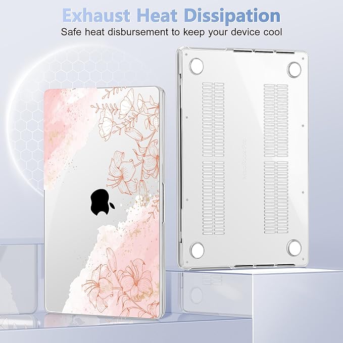 for MacBook Pro 16 inch Case 2021 2022 2023 2024 Release A3186 A3403 M4 A2991 M3 A2780 M2 A2485 M1 Pro/Max, Hard Shell Case with Screen Protector & Keyboard Cover, Watercolor Floral