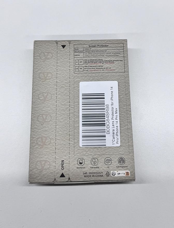 Uyiton for iPhone 14 Pro/iPhone 14 Pro Max Camera Lens Protector, [Drop Protection] 9H Tempered Glass Camera Cover Screen Metal Ring Case Friendly Scratch Resistant Easy to Install - Black