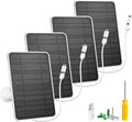 Solar Panel for Security Camera, 5W USB Solar Panel for DC 5V Security Camera, Micro USB & USB-C Port Solar Panel, IP65 Waterproof Solar Charger for Camera,360° Adjustable Mounting 13ft Cable, 4 Pack