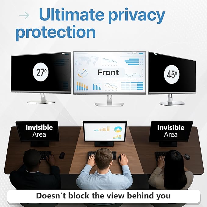 VINTEZ [2 Pack] 22 Inch 16:9 Privacy Screen for Computer Monitor and Laptop - Anti Glare Protector Film Blue Light Filter Eye Protection - Computer Screen Privacy Shield