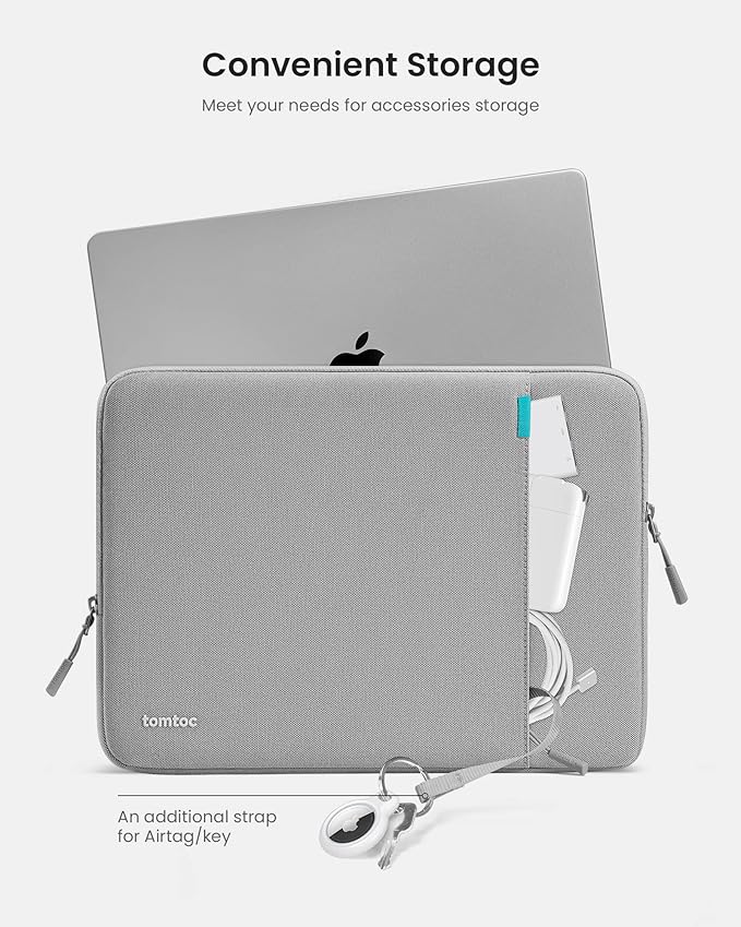 tomtoc 360 Protective Laptop Sleeve Set for 16-inch MacBook Pro M4/M3/M2/M1 Pro/Max A3403 A3186 A2991 A2780 A2485 2024-2019, Dell XPS 16 Plus Laptop, Water-Resistant MacBook Case with Accessory Pouch