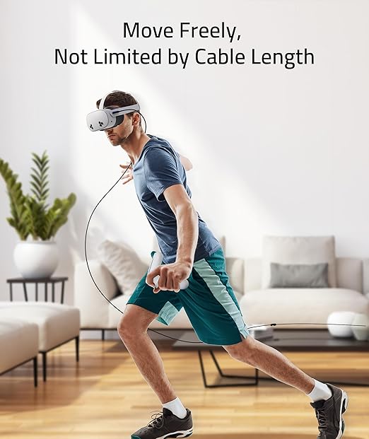 Syntech Link Cable 33 FT with Signal Booster Compatible with Meta/Oculus Quest 3, Quest2/Pro/Pico4 Accessories and PC/SteamVR, High Speed Data Transfer, USB 3.0 to USB C Cable for VR Headset, Black