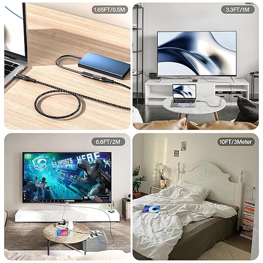 short type c extension cable 1.65ft/0.5M,240W PD Fast Charging 20 Gbps usb c 3.2 gen 2 extension cable ,c cable male to female, Compatible with laptop, docking station, charger extension cable