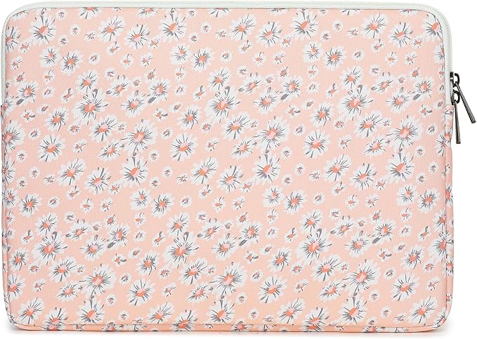 Canvaslove Pink Chrysanthemum Laptop Sleeve Case Bag Cover with Pocket For MacBook Pro 16 and 16 inch HP Lenovo Dell ASUS Acer Notebook Computer