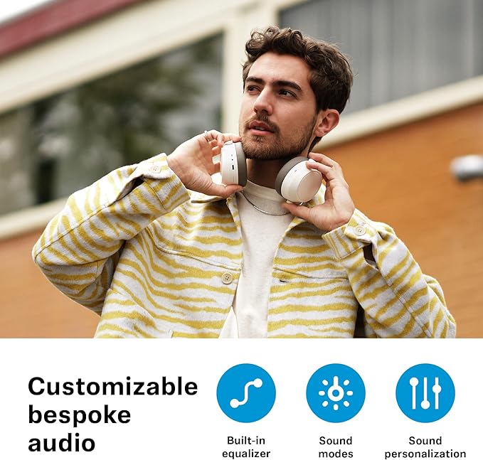 Sennheiser Consumer Audio Momentum 4 Wireless Headphones - Bluetooth Headset for Crystal-Clear Calls with Adaptive Noise Cancellation, 60h Battery Life, Lightweight Folding Design - Black/Copper