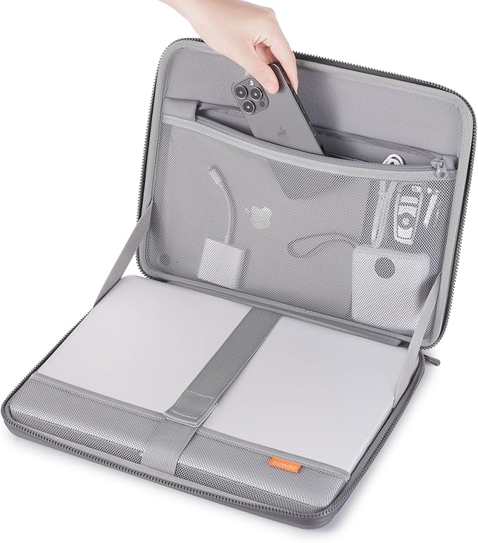 DOMISO 14 inch Laptop Sleeve with Handle Shockproof Computer Bag Waterproof EVA Protective Carrying Case for 14" ThinkPad E480/Yoga 920/13.5" Microsoft Surface Book/HP Pavilion 14 Stream 14, Dark Grey