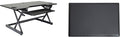 Rocelco 46" Large Height Adjustable Standing Desk Converter with Anti Fatigue Mat BUNDLE - Quick Sit Stand Up Triple Monitor Riser - Retractable Keyboard Tray - Black (R DADRB-46-MAFM)