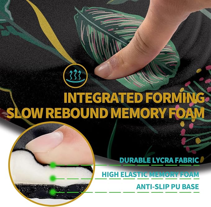 Hokafenle Ergonomic Mouse Pad Wrist Support with Stepped-Wedge Design, Wrist Rest Pain Relief Mousepad Filled with Memory Foam, Carpal Tunnel Mousepad for Wireless Mouse(12x8 inch, Botanical Flowers)
