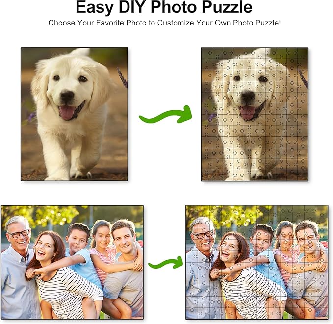 Custom Puzzles from Photos, Personalized Photo Puzzle for Adults 35/70/120/500/1000 Piece, Customized Picture Puzzle Jigsaw for Teens Kids, Birthday,Family,Holidays,Wedding,Father's Day Puzzles Gift