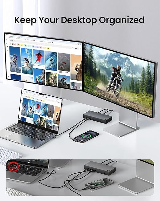 Silkland USB C Monitor Display Cable Right Angle 6.6FT/2M [5K/4K@60Hz 8K@30Hz], 90 Degree USB C 3.2 Gen 2x2 Video Cable, 20Gbps Data Transfer, 240W Fast PD Compatible for MacBook, iPad, iPhone 16