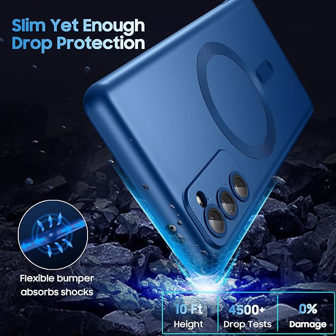 Magnetic for Samsung Galaxy S20 FE 5G Case 【Compatible with MagSafe Only】【Built-in Camera Lens Protector】 Slim Soft TPU Shockproof Phone Shell (Blue)