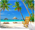 Beach Mouse Pad, Coconut Trees Mouse Pad, Nature Mouse Mat Square Waterproof Mouse Pad Non-Slip Rubber Base MousePads for Computer Office Laptop Men Women Kids, 9.5"x7.9"x0.12" Inch