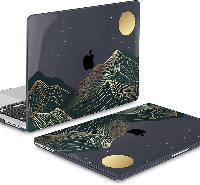 Mektron Case for MacBook Pro 16 Inch A2141 Cover 2019 Release 16" with Liquid Retina Display/Touch ID, Plastic Hard Shell with Keyboard Skin & Screen Protector & Dust Plug, Abstract Mountain C112