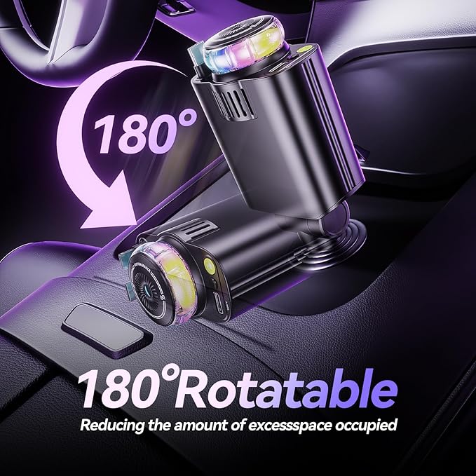Retractable Car Charger with Aromatherapy and Starlight, 5 in 1 USB C Car Charger Adapter, 69W Fast Charging Cars Phone Chargers, Cars Air Freshener Compatible with iPhone 16 15 14 13 12 and Android
