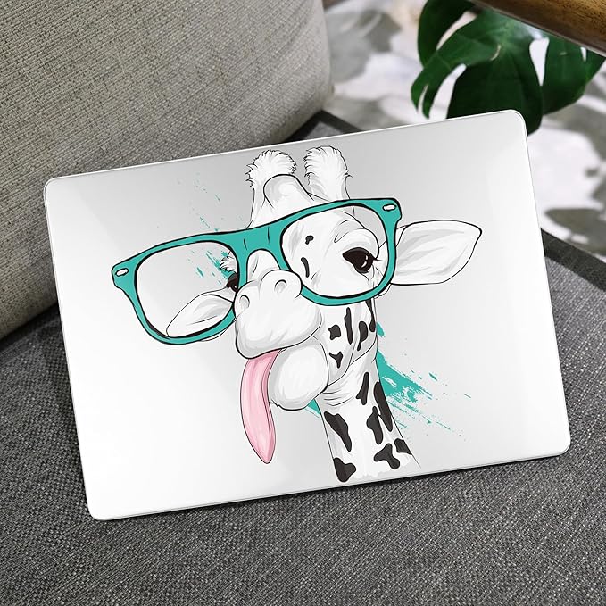 MEEgoodo for M4/M3/M2 MacBook Air 15.3 inch Case 2025 2024 2023, Case Fit Model (A3241/A3114/A2941) for MacBook Air 15 inch, Laptop Hard Shell with Keyboard Cover, Funny Giraffe
