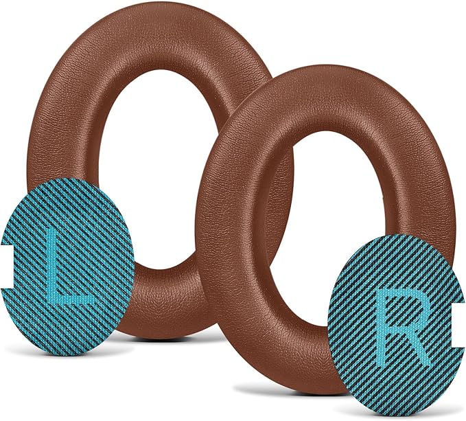 Headphones Replacement Ear Pads, Protein Leather earpad Cushions for Bose AE2/QC15/QC25 Headphones, Replacement Earpads, Softer Memory Foam - Brown
