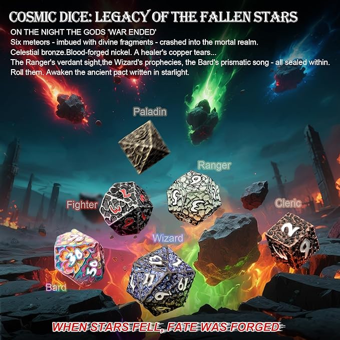 Haxtec Metal DND Dice Set Polyhedral D&D Dice Compatible with Dungeons and Dragons Gift TTRPG Antique Copper Metal Dice