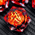 ARUOHHA DND Resin Dice Gazes Eye Dice Liquid Core Red RPG Sharp Edged Dice Set with Gift Box, Polyhedral D and D Dice Set Compatible with Dungeons Dragons Role Playing Game D20 D12 D10 D8 D6 D4