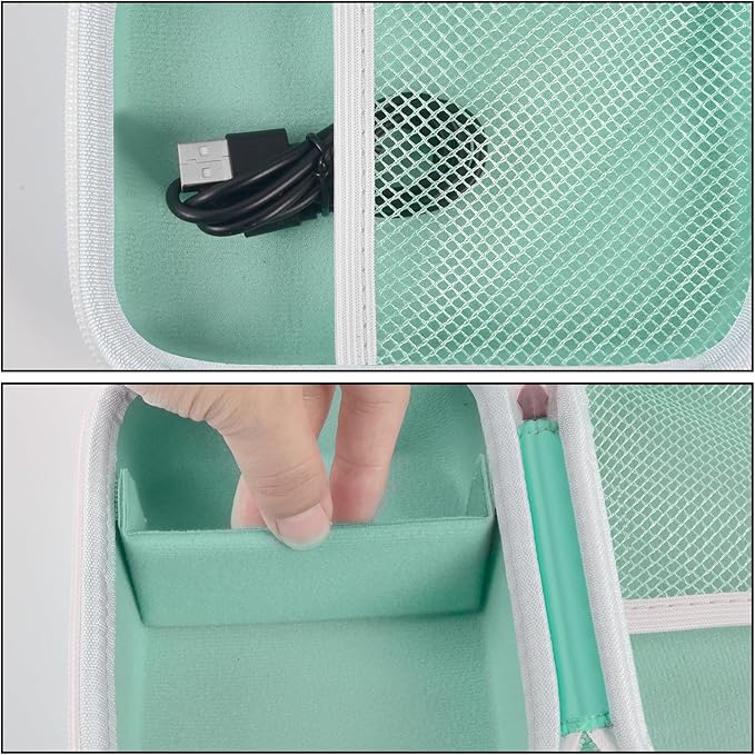 Case Compatible with Phomemo M110 Label Maker - Portable Mini Bluetooth Thermal Label Maker Carrying Storage Bag for Printer Labels, USB Cable and Accessories Black (Box Only)-Green