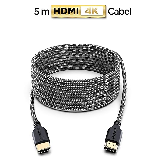 PowerBear 4K HDMI Cable 15 ft | High Speed Hdmi Cables, Braided Nylon & Gold Connectors, 4K @ 60Hz, Ultra HD, 2K, 1080P, ARC & CL3 Rated | for Laptop, Monitor, PS5, PS4, Xbox One, Fire TV, & More