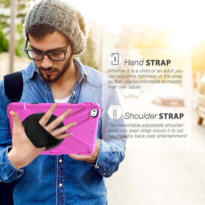 BRAECN iPad mini 5 Case,iPad mini 4 Case, Heavy Duty Shockproof Protective Rugged Case with Pencil Holder,Hand Strap,Kickstand, Shoulder Strap for iPad mini 5th/4th Generation 7.9 Inch for Kids