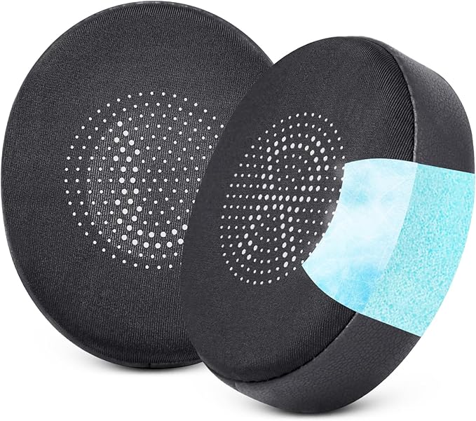 Ear Pads Replacement for Jabra Elite 45h - Cooling Gel Cushions for Evolve2 65 40 MS UC USB Wireless On-Ear Headphones with Memory Foam (Black)