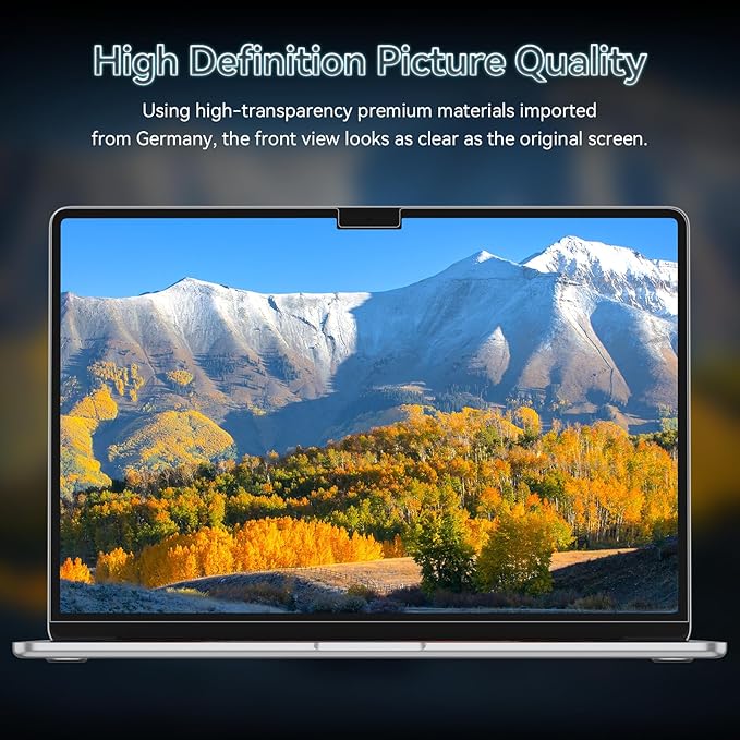 360° Privacy Screen for MacBook Air 15 Inch (2023-2025, M2 M3 M4) - A2941 A3114 A3241, 4 Way Privacy Anti Glare Blue Light Filter Shield Film Anti Spy Laptop Protector for Mac 15.3In Computer