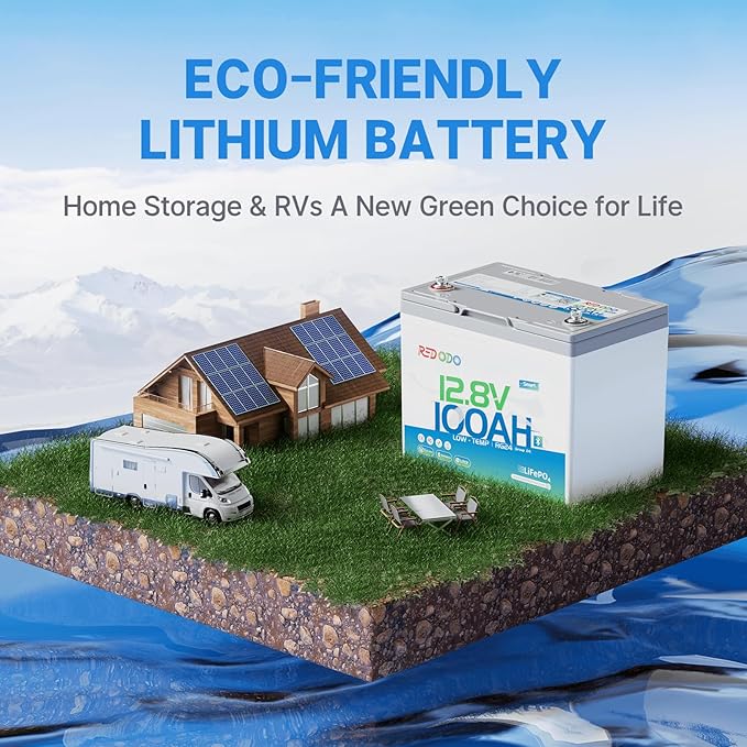 Redodo 12V 100Ah LiFePO4 Battery Bluetooth, Low-Temp Protection BCI Group 24 Lithium Battery for Trolling Motor, Bulit-in 100A Smart BMS, Perfect for Marine, Boat, RV, Solar and Off Grid