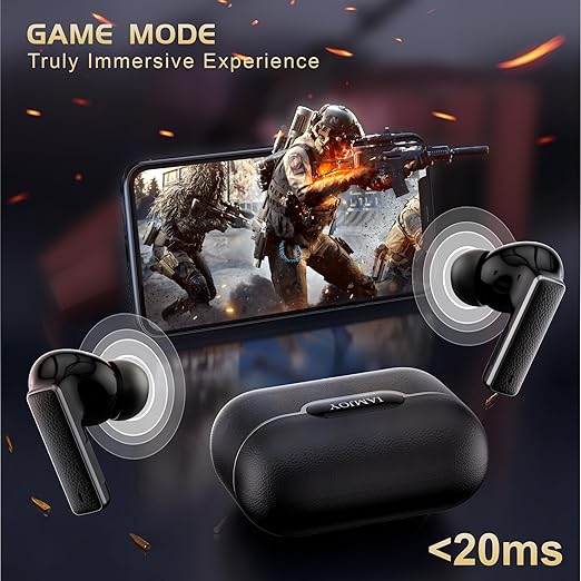 IAMJOY Gaming Earbuds, 20ms Low Latency, Active Noise Cancelling with 6 Mic, 2.4GHz & Bluetooth, 35 Play Time, Wireless Earbuds Compatible with Meta Quest 3/2, PS5/4, Steam Deck, VR, Switch, PC
